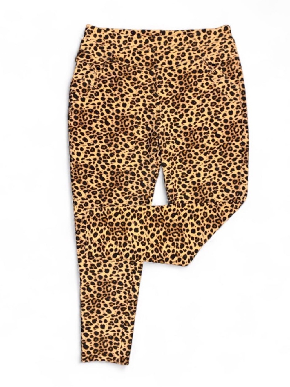 Leopard Print Stretch Pants - Tan & Black